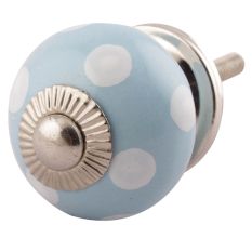 Turquoise Polka Dot Small Ceramic Dresser Knobs 